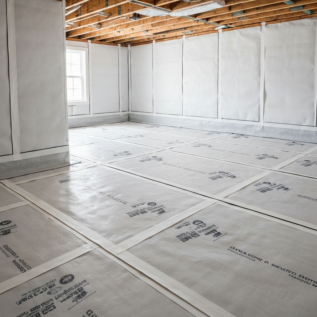 Professional crawlspace encapsulation with vapor barrier installation